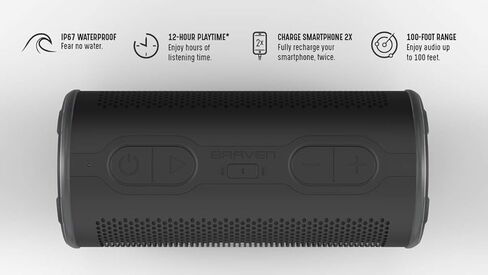 Braven 604202613 BRV-360 - مكبر صوت محمول مقاوم للماء - تقنية بلوتوث اللاسلكية - مكبر صوت 360 درجة - أحمر in Saudi Arabia