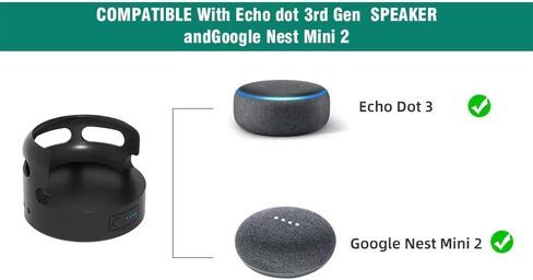 قاعدة بطارية لشاحن D0t الجيل الثالث للبطارية المحمولة لـ D0T 3rd وGoogle Mini 2 بطارية احتياطية 8 ساعات من وقت التشغيل، لا تشمل Dt 3 (أسود 5200) in Kuwait