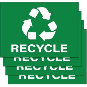 Trash Stickers, Self Adhesive Weatherproof Vinyl Stickers, Black, 7" x 10" (Pack of 4)