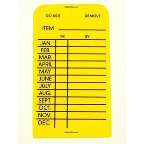 Fire Extinguisher Monthly Tag Yellow Plastic 25 Pack
