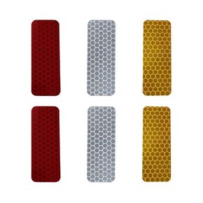 Aluminum Plating Reflective Stickers Outdoor Conspicuity Reflective Decals 1.18" × 3.15"- 12 PCS Waterproof Bulk Reflective Tape for Car Motorcycle Bike Trailer Helmet Mailbox
