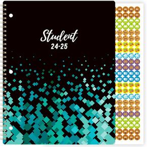 Student Planner 2024-2025 - JUL 2024-JUN 2025, School Planner, 8.5" x 11" School Planner 2024-2025 with Strong Twin-Wire Binding, Perfect Organizer-Black and Green Pattern in Kuwait