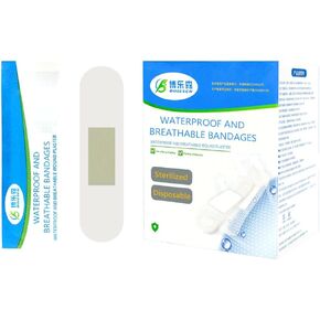 Waterproof Adhesive Bandages, Clear Bandages of Minor Cuts Scrapes, 2.7 x 0.7 Inch, 100 Count First Aid Elastic Bandages, Water Block Wound Tape for Swimming, Bathing - 1 Box