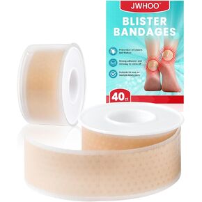 Blister Bandages for Feet - 40 ct, Strong Self-Adhesive Blister Prevention Pads, Soft, Durable & Waterproof, Ideal for Protection against Rubbing and Friction for Blisters