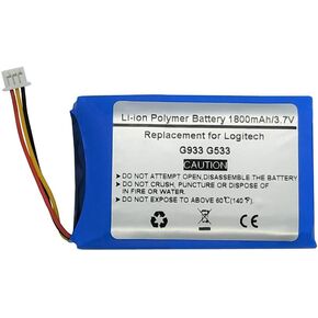 3.7V 1800mAh Replacement Battery for Logitech G933 G533 Wireless Headset,Compatible Battery Part Number:LOGITECH 533-000132.