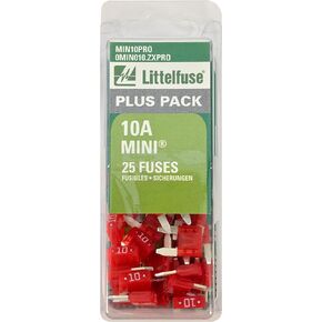 Littelfuse MIN10PRO MINI BP PRO Fast-Acting Automotive Blade Fuse - 25 Piece