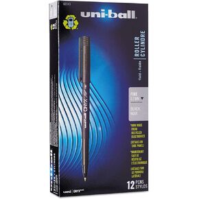 Sanford Uniball Onyx Roller Stick Pen, 0.7mm Fine, Black Ink, Dozen (60143)