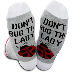 2PAIRS Funny Ladybug Socks Don't Bug The Lady Ladybug Lover Gift