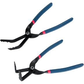 2pcs Clip Removal Tool Pliers Set 45 and 90 Degree, Trim Clip Pliers for Plastic or Metal Buckles for Car Decorative Mats, Doors, etc, to Prevent Damage to Trim and Fasteners