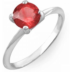 Dazzlingrock Collection 18K 4 MM Round Cut Ruby Ladies Solitaire Bridal Engagement Ring, White Gold