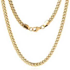 18k Yellow Gold Italian 3.0mm Franco Link Chain Necklace for Men Women Unisex 16"-24"