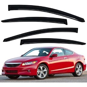 Lightronic WV94960 Outside-Mount Side Window Visor Deflector Rain Guard, Dark Smoke, 4-Pieces Set, Fits 2008-2012 Honda Accord (Sedan)