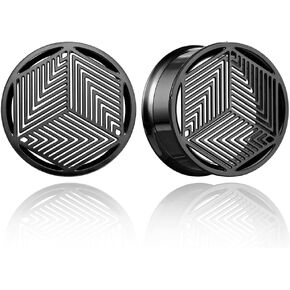 1 Pair Cube Visual Patterns gauges Ear Plugs Tunnels Hypoallergenic Stainless Steel Ear Gauges 00G 8mm-25mm (0G-1") Body Piercing Jewelry
