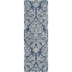 Safavieh Bella Collection 2'3" x 7' Ivory/Silver BEL156A Handmade Premium Wool & Viscose Runner Rug