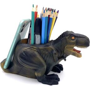 Large Capacity Elephant Desk Pen and Pencil Holder Pen Cup Holder with Phone Stand,Desk Accessories Stationery Makeup Brush Holder Vanity Desk Supplies Organizer Home Office Decor