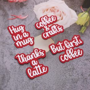 KSCRAFT Coffee Sentiment Shadow Words Metal Cutting Dies Stencils for DIY Scrapbooking/Photo Album Decorative Embossing DIY Paper Cards