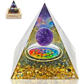 هرم أورجون للطاقة الإيجابية، هرم أورجونيت من الكريستال الأبيض، هرم كريستالي لامتصاص الإشعاع والطاقة السلبية، وتقليل الإجهاد في التأمل (JZT-04) in Kuwait