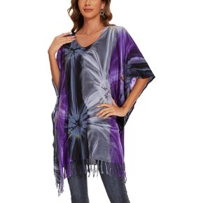 Women BOHO HIPPIE Tie Dye Plus Size Tunic Blouse Kaftan Top XL to 4X