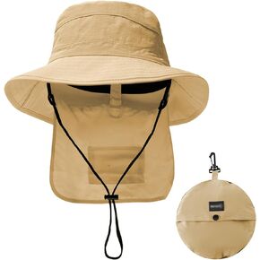 UPF 50 Unisex Waterproof Fishing Hat Wide Birm Bucket Hat UV Protection Boonie Hat