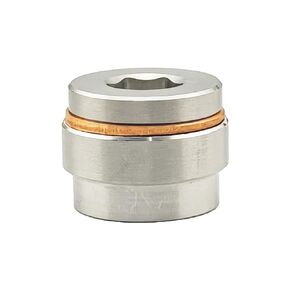 O2 Oxygen Sensor Bung and Plug with Copper Washer, 304 Stainless Steel O2 Sensor Bungs and Plugs, M18 X 1.5 Thread Universal Stepped Mounting Bung and Inner Hex Head Plug - 1 Pack