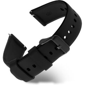 20mm Silicone Watch Band Quick Release Watch Band Black Soft Waterproof Replacement Watch Bands Compatible with Smart Watch Sport Watch Straps for Men Women
