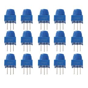 SING F LTD 15PCS 10K Ohm Breadboard Trim Potentiometer with 270 Degree Rotatable Knob Variable Resistors Trimmer Potentiometer Assortment Kit