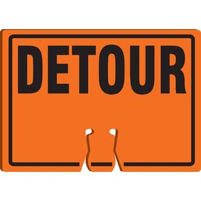 AccuformNMC "Road Closed" Traffic Cone Top Sign, Combine With Orange Cones to Create a Warning Sign, 10" x 14" Plastic Cone Sign, Made in the USA, FBC736
