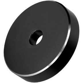 Record Turntable Adapter, Records Solid Aluminum 45 RPM Record Turntable Adapter,Large Hole Conversion Sheet Black Clamp Adapter for Most Big Hole Records(Silver)