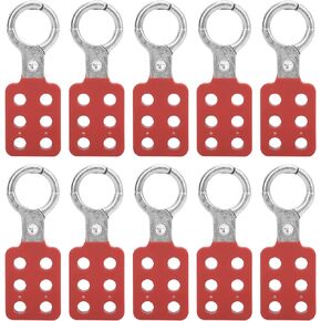 Car Lockout Hasp, 6 Holes Aluminum Lockout Tagout Hasp Directional Lock, 10pcs Lock Out Kits for Vehicles, Hasp Lock for Chemical Industry Electric Power Coal Mine