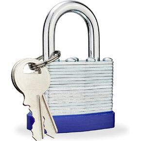 Lock Outdoor Padlocks, Laminated keyed Padlock, 1-9/16 in Wide Body, Padlock Set with Keys (1Pack)