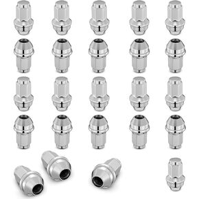 BDFHYK 14mmx2 Wheel Lug Nuts,24pcs M14x2 Lug Nuts Silver Chrome Closed End Cone Seat Bulge Lug Nuts 13/16 inch 21mm Hex 2.12 inch 54mm Tall Compatible with F-150 Expedition Lincoln Navigator