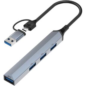 2 in 1 USB3.0 USBC to 4 Port USB3.0 Hub Docking Station 1 in 4 Out Computer Host Mac USB Typec External 4 Way USB Keyboard Mouse USB Disk Splitter Cable Adapter Converter