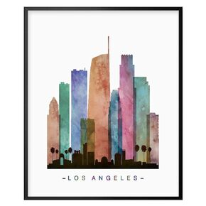 Houston Skyline, Houston Wall Art, Houston Art Print, Watercolor Cityscape Print, Building Wall Decor, 8x10 Inch Unframed (8x10 inches Print Unframed, Houston)