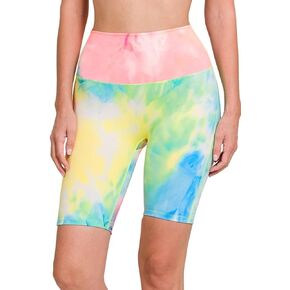 Zenana شورت رياضي بصبغة التعادل لراكبي الدراجات النارية بخصر عالٍ in Kuwait