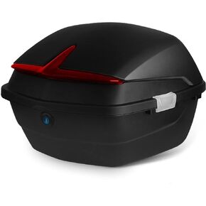 Motorcycle Scooter Tail Trunk,Waterproof Impact Resistant Large Capacity Universal Motorcycle Rear Top Box (Black), FAUITAYVSERG07CUA-11