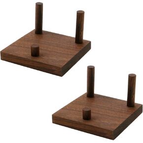 2 قطعة حامل عرض ثلاثي الأوتاد حامل حجر كريستال خشبي حامل عرض كروي مربع للمقتنيات كرة جولف عمل فني رخامي in Kuwait