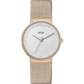 Braun Womens Analog Quartz Watch with Stainless Steel Strap BN0031RGMHL, White, Bracelet
