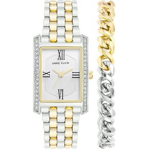 Anne Klein Women's Premium Crystal Accented Watch and Bracelet Set