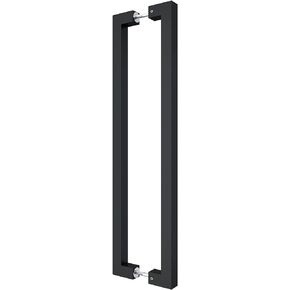 BARNSMITH 24" Barn Door Push Pull Hande,Square Commercial Door Handle, Stainless Steel Rectangular Shape Entrance Entry Office Store Front Garage Handle Pull Set, Matte Black Finish