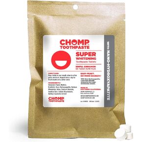 Chomp Super Whitening Cinnamon Toothpaste Tablets with Nano Hydroxyapatite Refill