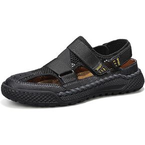 Men's Closed Toe Mesh Slip-On Non-Slip Wading Sandals Outdoor Super Fiber Lightweight Drying Quick Athletic Sandals Casual Breathable Beach Sandals