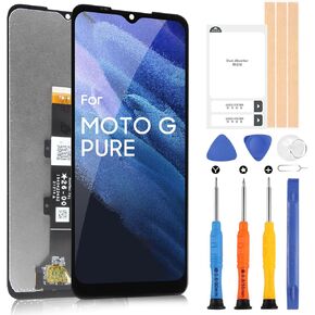 for Motorola Moto G Pure Screen Replacement, LCD Display for Motorola Moto G Pure XT2163 XT2163-4 XT2163DL 6.5 inch Touch Screen Digitizer Glass Full Assembly with Repair Tools
