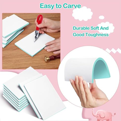 50 Pcs 4 x 6 x 0.25 Inch Rubber Stamp Carving Blocks Soft Linoleum Block Rubber Carved Brick for Stamp Soft Rubber Crafts and DIY Craft Project in Saudi Arabia