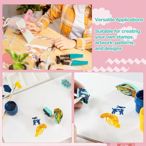50 Pcs 4 x 6 x 0.25 Inch Rubber Stamp Carving Blocks Soft Linoleum Block Rubber Carved Brick for Stamp Soft Rubber Crafts and DIY Craft Project in Saudi Arabia