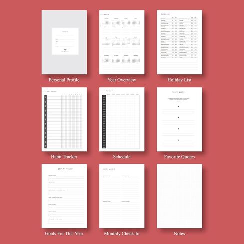 2024-2025 Cherry Small Academic Planner by Bright Day, 8.75" x 7.25" Daily Planner, July 2024 - June 2025, Weekly Agenda Academic Planner 2024-2025, Monthly Tabs, Vertical View, Twin Wire Binding, Pocket Folder in Saudi Arabia
