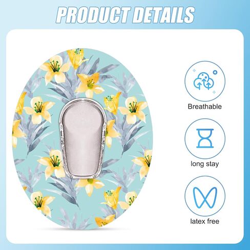40pcs Adhesive Patches for Dexcom G6, Waterproof Breathable Sensor Cover Protector Floral Stickers Sensor Tape Skin Grip Universal Compatible with Dexcom G6, for Women Girls in Saudi Arabia
