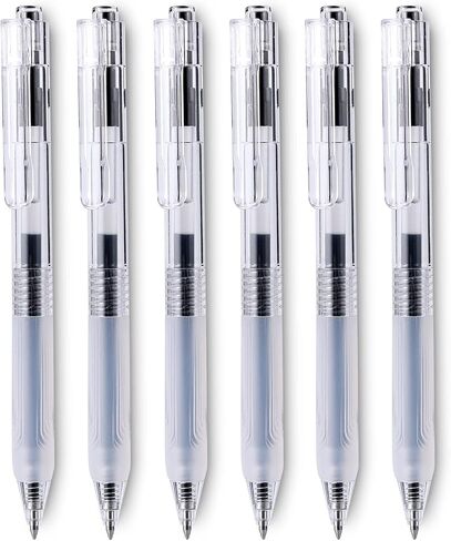 Gel Pens Ink 6pcs Pens Fine Point Rolling Ball Gel Pens Black Ink Smooth Writing and Stylus Pens for Touch Screens (White) in Saudi Arabia