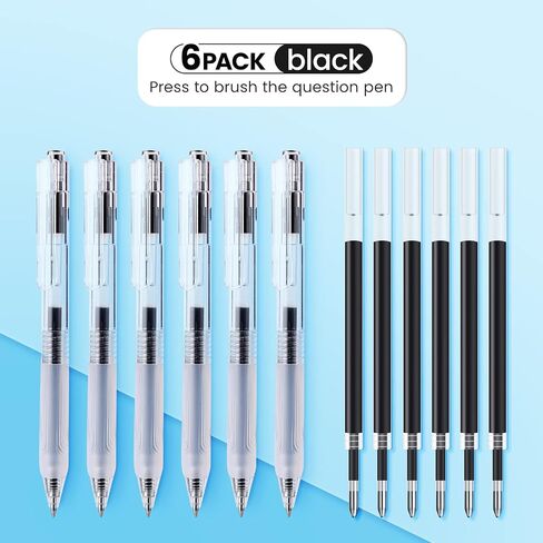 Gel Pens Ink 6pcs Pens Fine Point Rolling Ball Gel Pens Black Ink Smooth Writing and Stylus Pens for Touch Screens (White) in Saudi Arabia