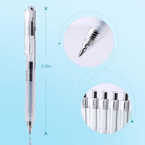 Gel Pens Ink 6pcs Pens Fine Point Rolling Ball Gel Pens Black Ink Smooth Writing and Stylus Pens for Touch Screens (White) in Saudi Arabia