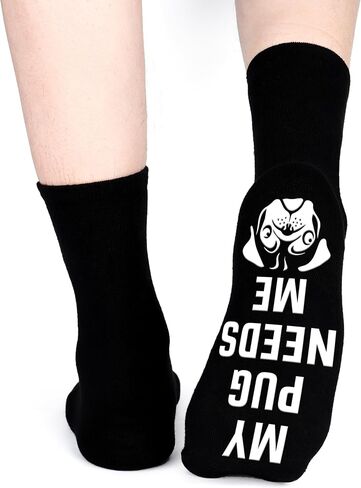 Pug Gifts for Pug Lovers Pug Socks for Women Black Pug Gifts Pug Gifts for Women Grip Socks Girls Socks Cotton Socks Gifts for Teen Girls Birthday Gifts for Women in Saudi Arabia